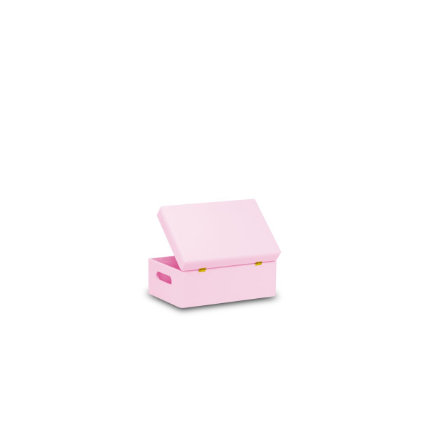 Skrzynka drewniana z deklem 30x20x13,5 cm Light pink