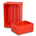 Skrzynka drewniana mała 31x23x15 cm Pure red