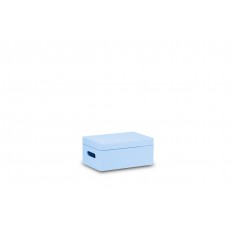 Skrzynka drewniana z deklem 30x20x13,5 cm Pastel blue