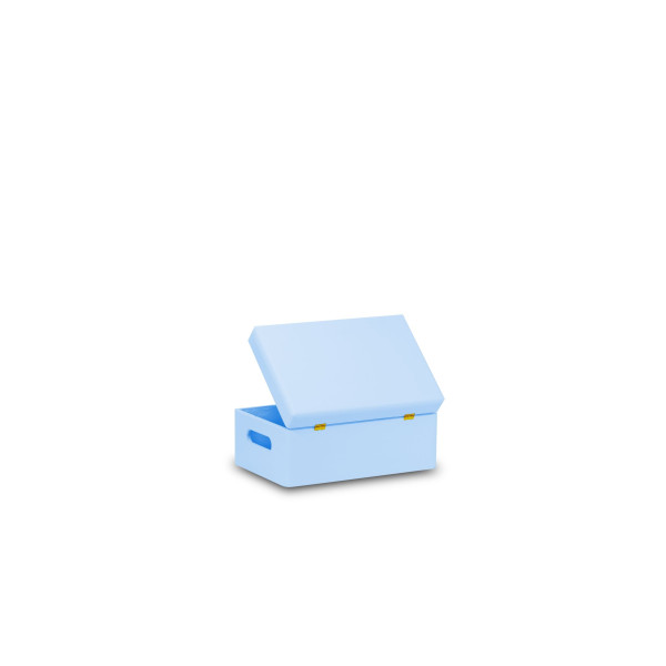 Skrzynka drewniana z deklem 30x20x13,5 cm Pastel blue