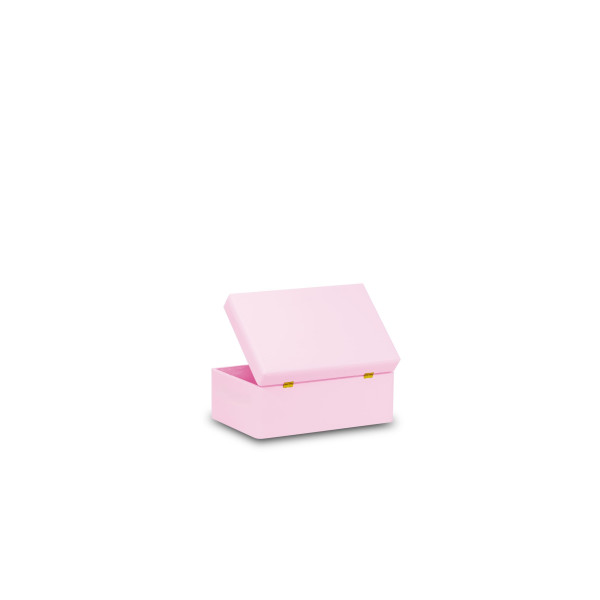 Skrzynka drewniana z deklem bez uchwytów 30x20x13,5cm Różowa