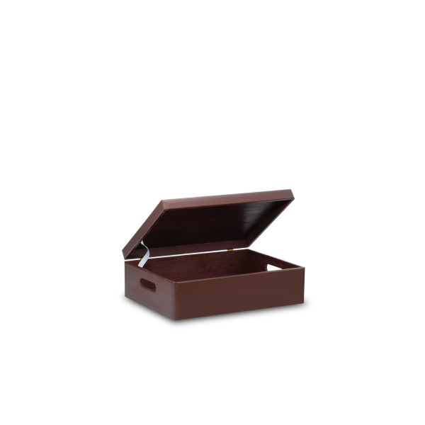 Skrzynka drewniana z deklem 40x30x13,5 cm Sepia brown
