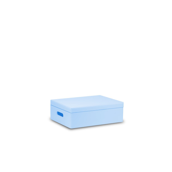 Skrzynka drewniana z deklem 40x30x13,5 cm Niebieska