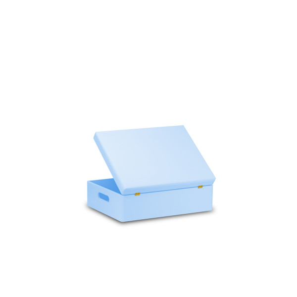 Skrzynka drewniana z deklem 40x30x13,5 cm Niebieska