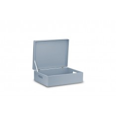 Skrzynka drewniana z deklem 40x30x13,5 cm Silver grey