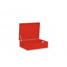Skrzynka drewniana z deklem 40x30x13,5 cm Pure red