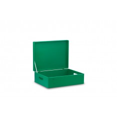 Skrzynka drewniana z deklem 40x30x13,5 cm Mint green