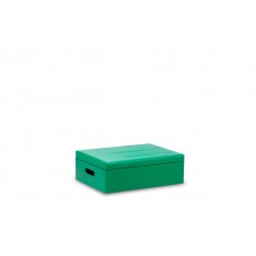 Skrzynka drewniana z deklem 40x30x13,5 cm Mint green