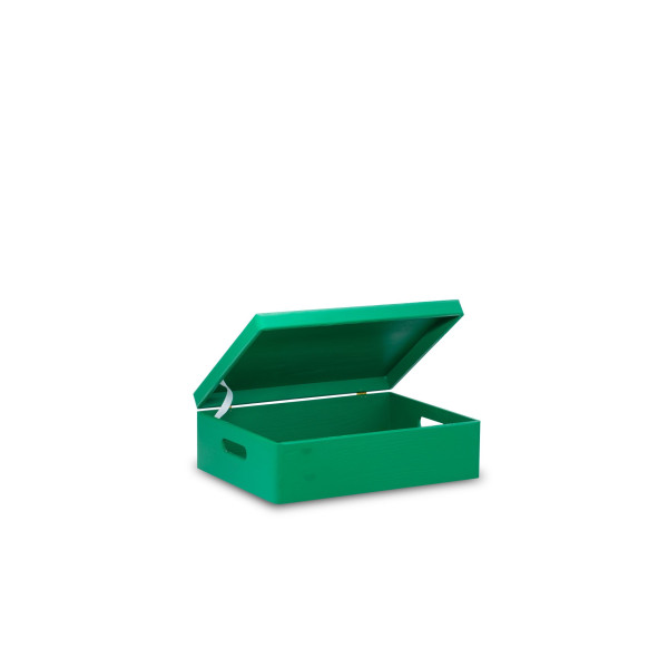 Skrzynka drewniana z deklem 40x30x13,5 cm Mint green