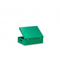 Skrzynka drewniana z deklem 40x30x13,5 cm Mint green