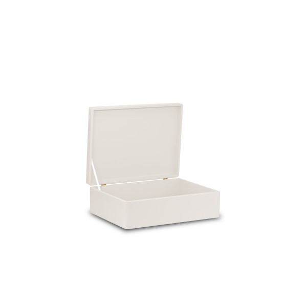 Skrzynka drewniana z deklem 40x30x13,5 cm bez uchwytów Biała