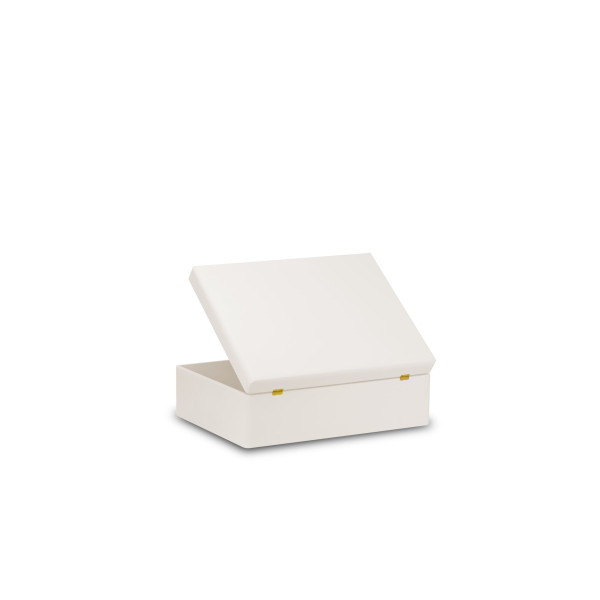 Skrzynka drewniana z deklem 40x30x13,5 cm bez uchwytów Biała