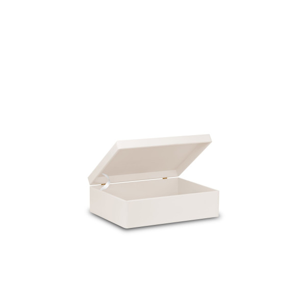 Skrzynka drewniana z deklem 40x30x13,5 cm bez uchwytów Biała