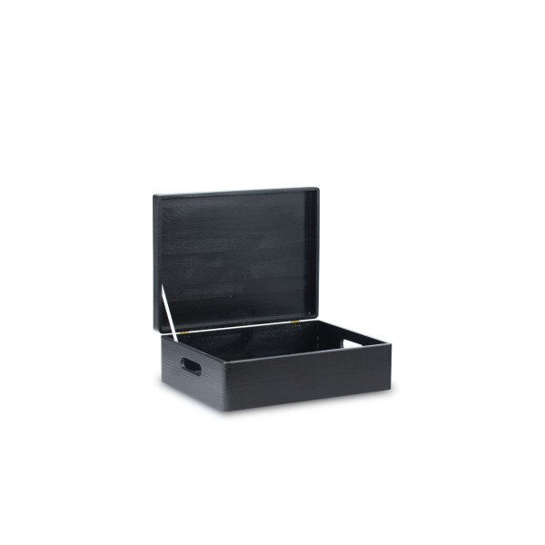 Skrzynka drewniana z deklem 40x30x13,5 /315114 Jet black