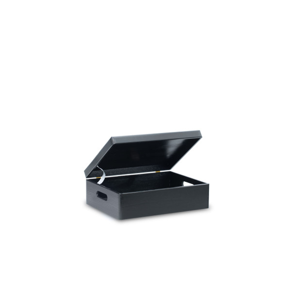 Skrzynka drewniana z deklem 40x30x13,5 /315114 Jet black