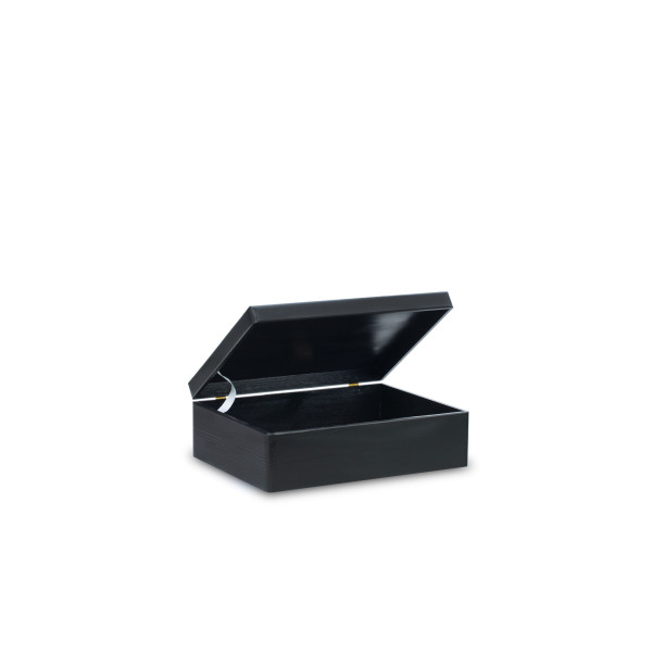 Skrzynka drewniana z deklem bez uchwytów 40x30x13,5 cm Czarna