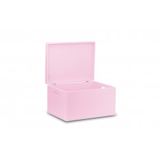 Skrzynka drewniana z deklem 40x30x23cm Light pink
