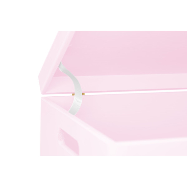 Skrzynka drewniana z deklem 40x30x23cm Light pink