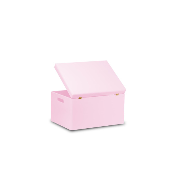 Skrzynka drewniana z deklem 40x30x23cm Light pink