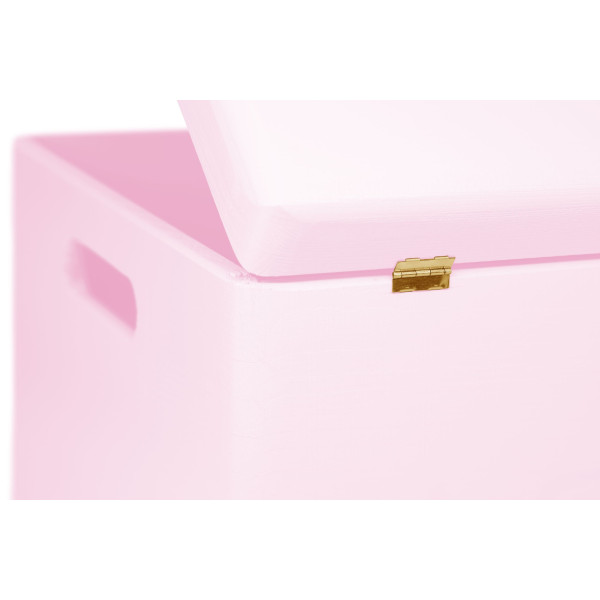 Skrzynka drewniana z deklem 40x30x23cm Light pink