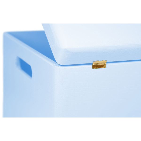 Skrzynka drewniana z deklem 40x30x23cm Pastel blue