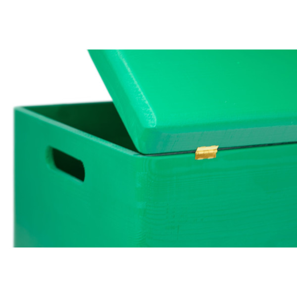 Skrzynka drewniana z deklem 40x30x23cm Mint green