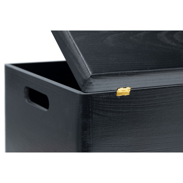 Drewniana skrzynka zamykana 40x30x23 cm Czarna