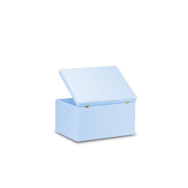 Skrzynka drewniana z deklem bez uhwytów 40x30x23 cm Niebieska