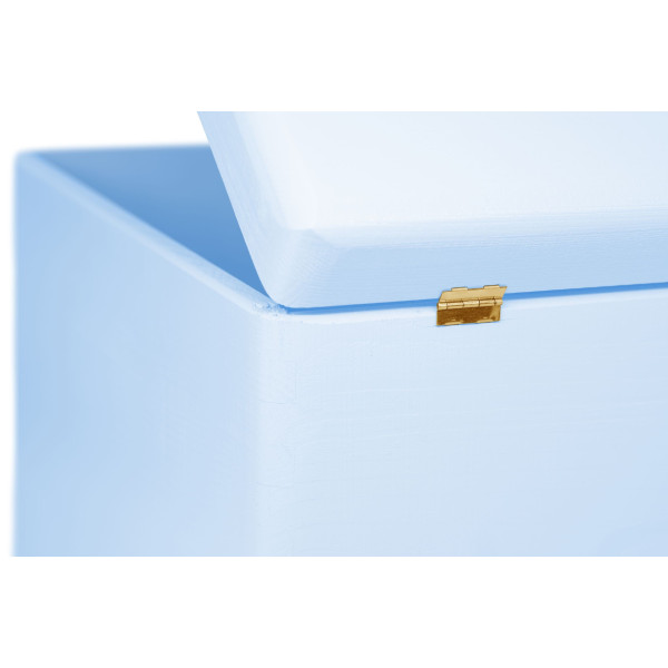 Skrzynka drewniana z deklem bez uhwytów 40x30x23 cm Niebieska