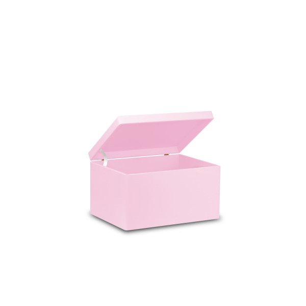 Skrzynka drewniana z deklem bez uchwytolw 40x30x23 cm Różowa