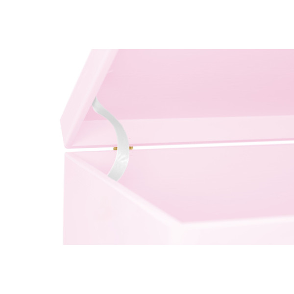 Skrzynka drewniana z deklem bez uchwytolw 40x30x23 cm Różowa