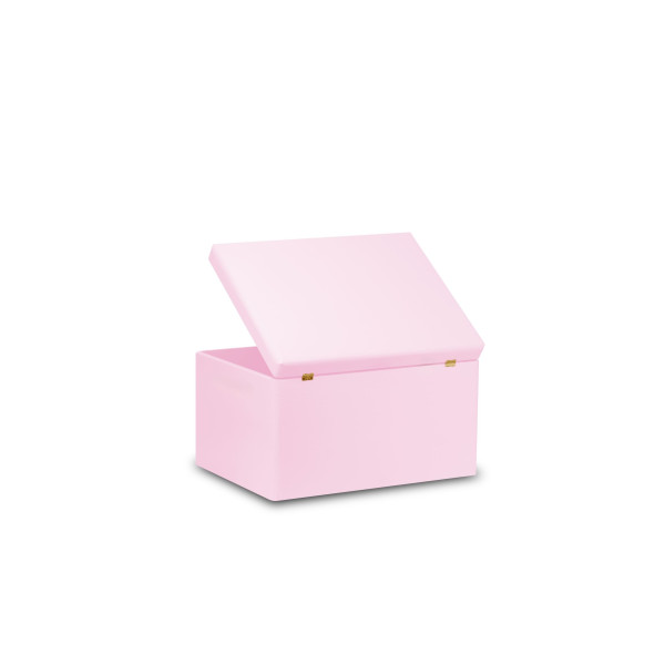 Skrzynka drewniana z deklem bez uchwytolw 40x30x23 cm Różowa