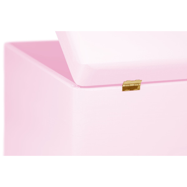 Skrzynka drewniana z deklem bez uchwytolw 40x30x23 cm Różowa