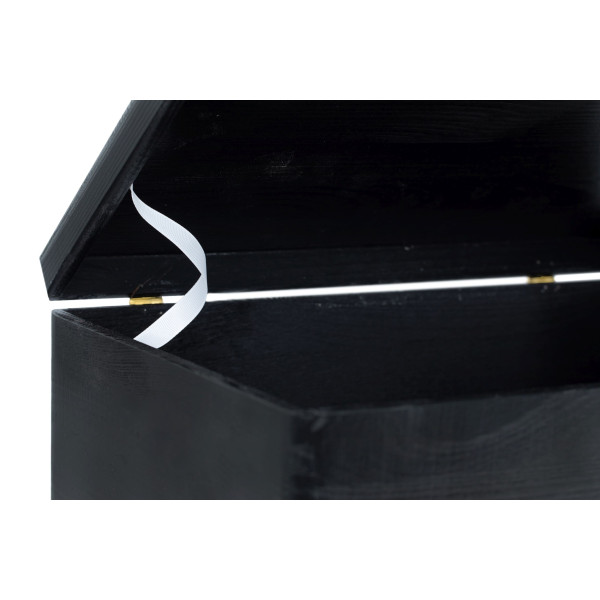 Skrzynka drewniana z deklem 40x30x23 /315214A Jet black, bez uchwytów