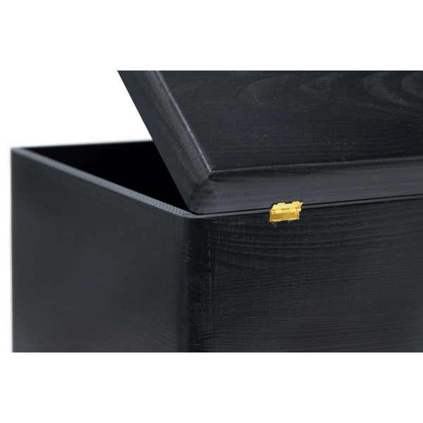 Skrzynka drewniana z deklem 40x30x23 /315214A Jet black, bez uchwytów