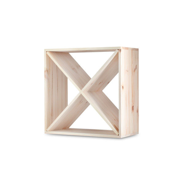 Regał drewniany na wino krzyżak 52x25x52 cm Regał drewniany na wino krzyżak 52x25x52 cm