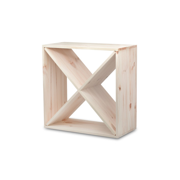 Regał drewniany na wino krzyżak 52x25x52 cm Regał drewniany na wino krzyżak 52x25x52 cm