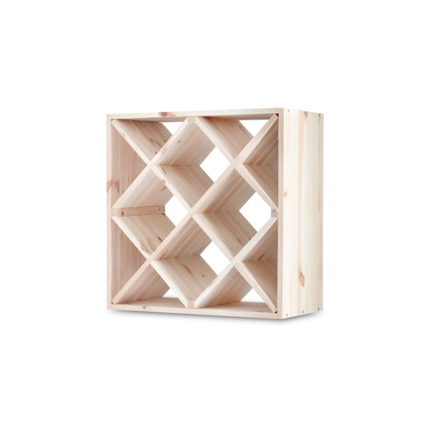 Regał drewniany na wino plaster miodu 52x52x52 cm