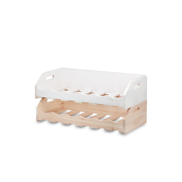 Regał drewniany na wino szuflada 60x30x15 cm Signal white