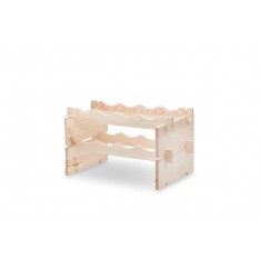 Stojak drewniany na butelki 2-poziomy 50x32x27 cm
