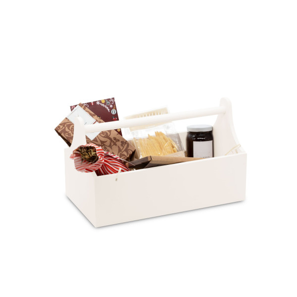 Narzędziownik-nosidełko drewniany 34x18x20,5 cm Signal white Narzędziownik-nosidełko drewniany 34x18x20,5 cm Signal white