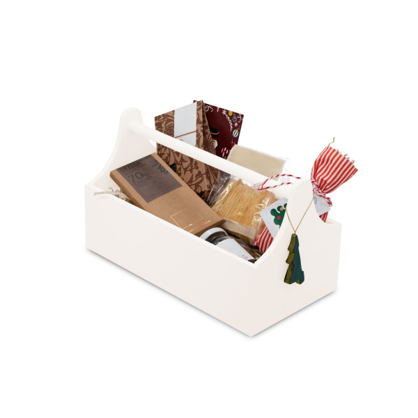 Narzędziownik-nosidełko drewniany 34x18x20,5 cm Signal white Narzędziownik-nosidełko drewniany 34x18x20,5 cm Signal white