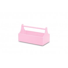 Narzędziownik-nosidełko drewniany 34x18x20,5 cm Light pink