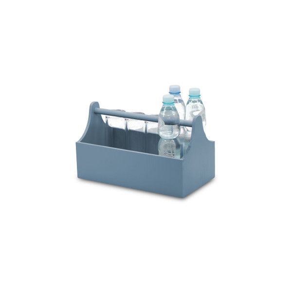 Narzędziownik-nosidełko drewniany 34x18x20,5 cm Silver grey