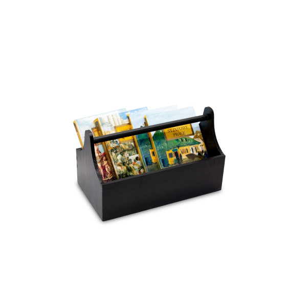 Narzędziownik-nosidełko drewniany 34x18x20,5 cm Sepia brown