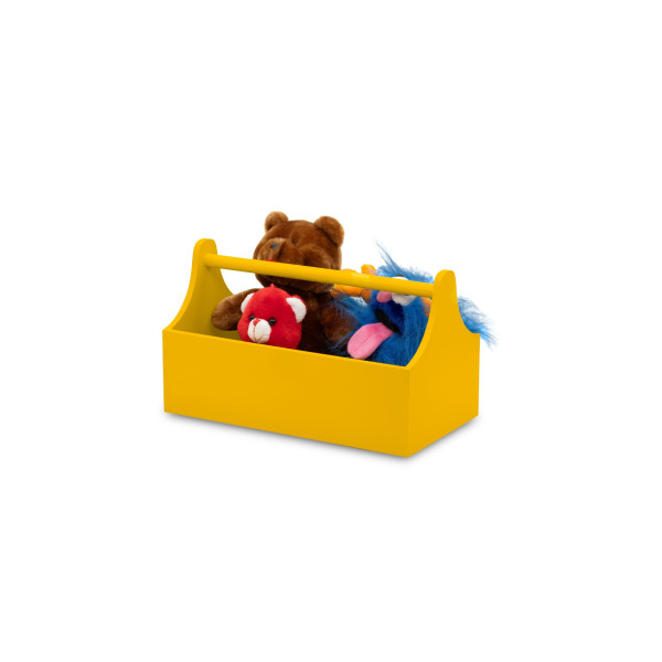 Narzędziownik-nosidełko drewniany 34x18x20,5 cm Signal yellow