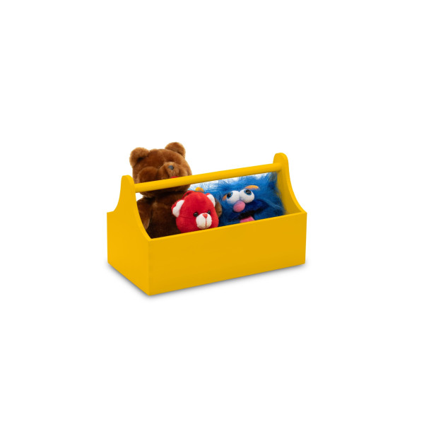 Narzędziownik-nosidełko drewniany 34x18x20,5 cm Signal yellow