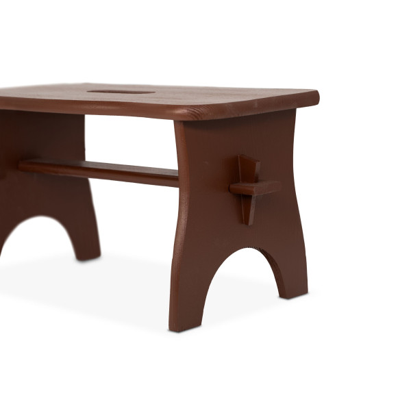Stołek drewniany 38x19x21 cm Brązowy
