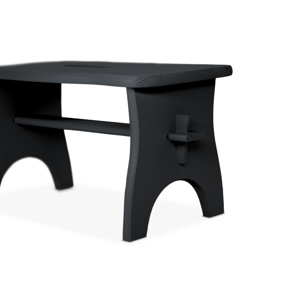 Stołek drewniany 38x18x21 cm Jet Black