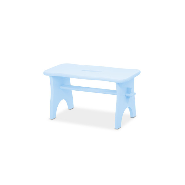 Niebieski stołek dziecięcy z drewna  38x18x21  Niebieski stołek dziecięcy z drewna  38x18x21